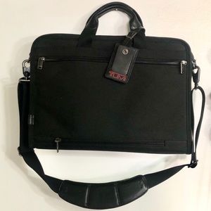 TUMI • Large Canvas Computer Briefcase. EUC